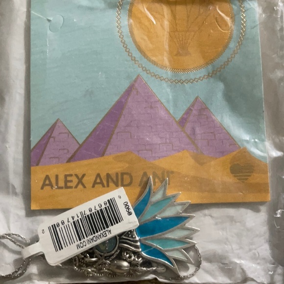 Alex and Ani, Large Blue Lotus Pull Chain Necklace - Picture 1 of 2